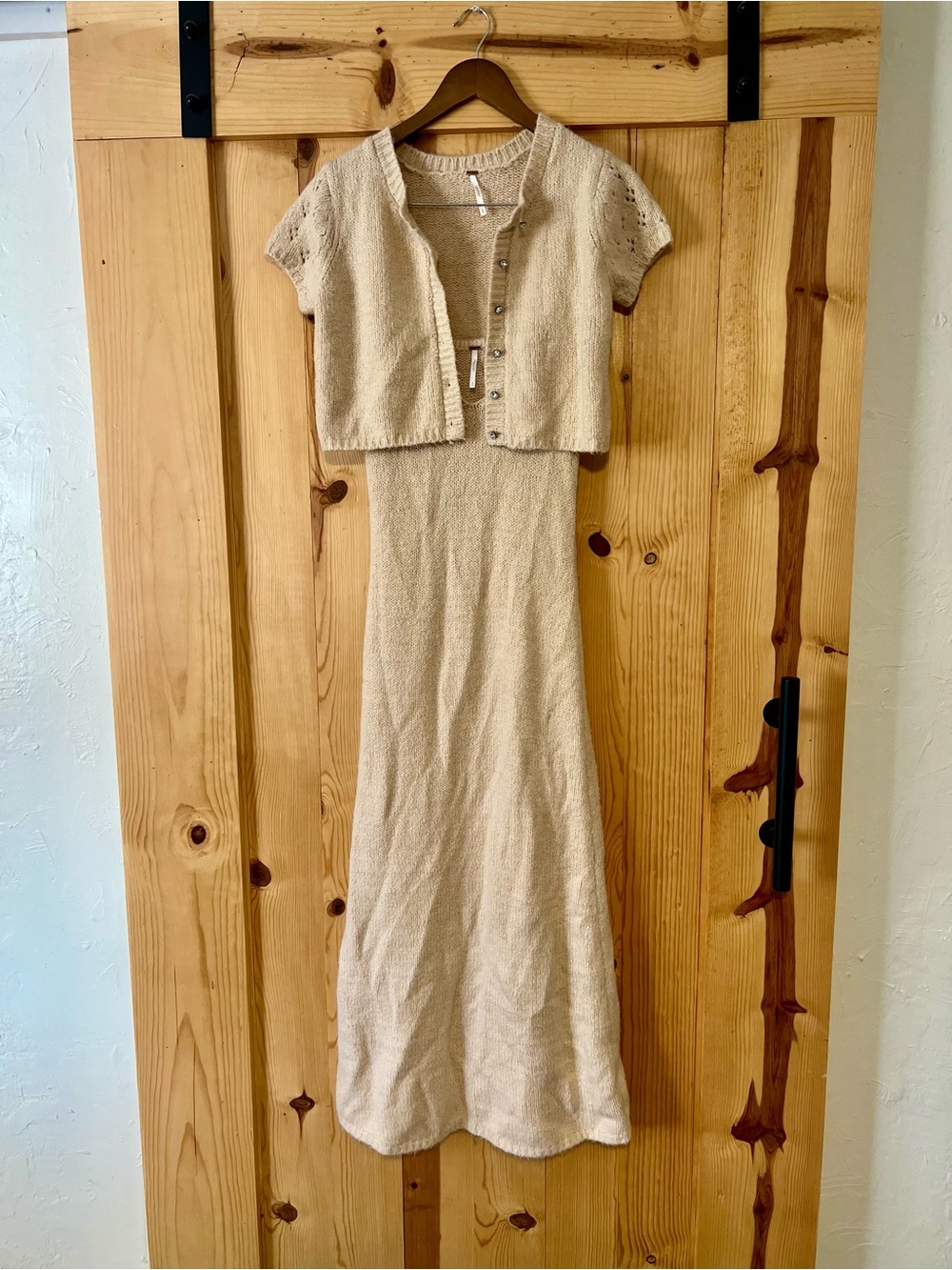 Free People Neutral Beige Knit Maxi Slip Dress - Picture 2 of 4